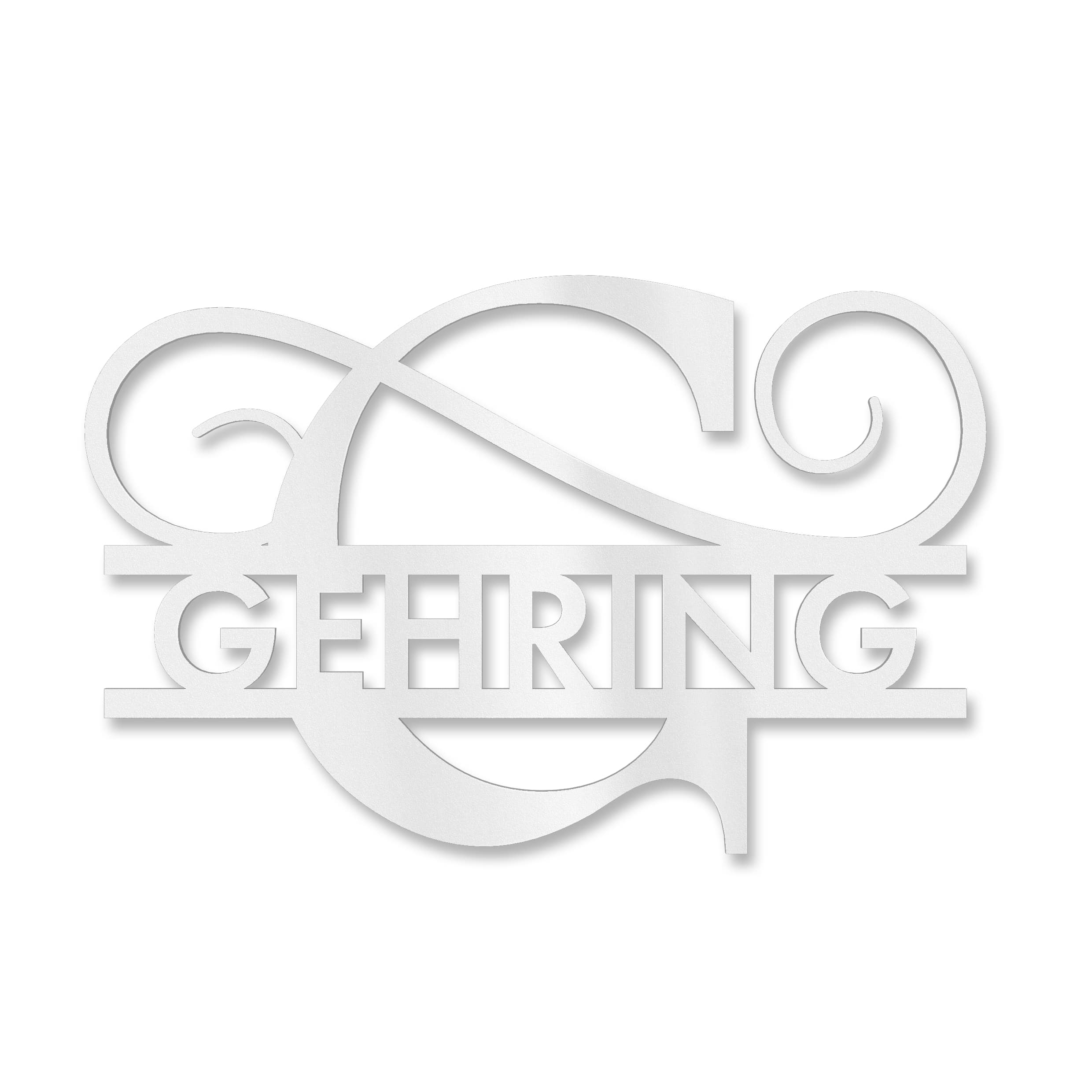 Personalisiertes Namensschild mit Monogramm in Anthrazit RAL 7016