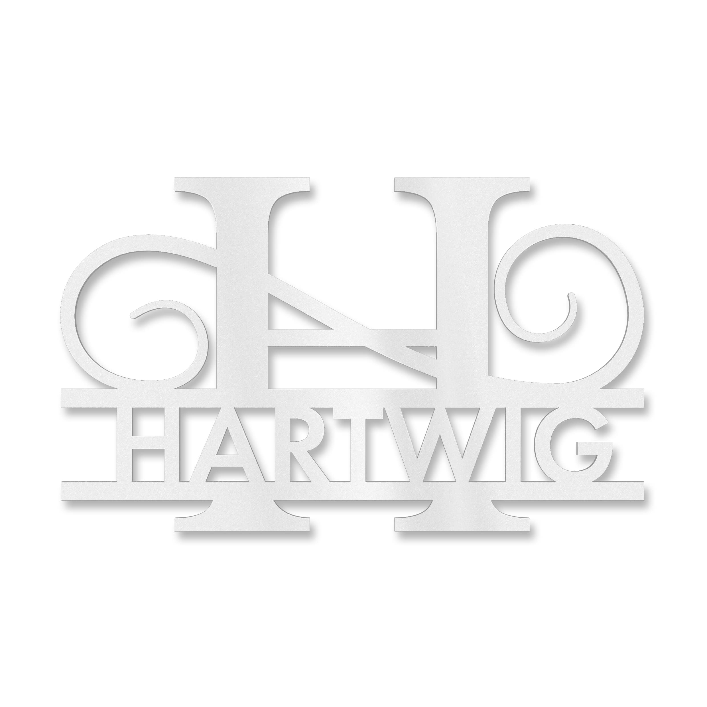 Personalisiertes Namensschild mit Monogramm in Anthrazit RAL 7016