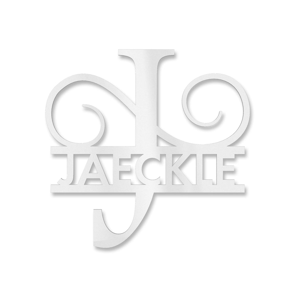 Personalisiertes Namensschild mit Monogramm in Anthrazit RAL 7016