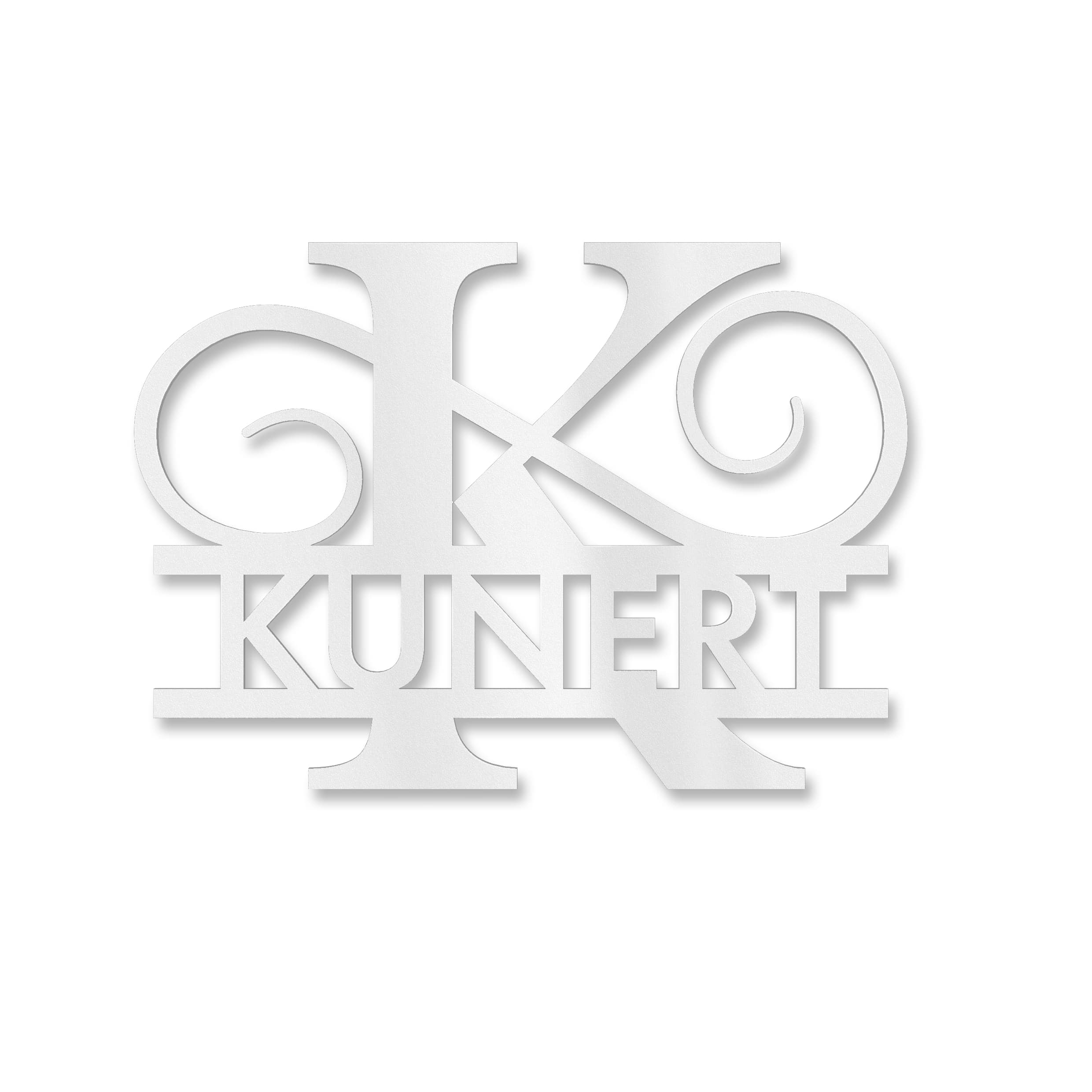 Personalisiertes Namensschild mit Monogramm in Anthrazit RAL 7016