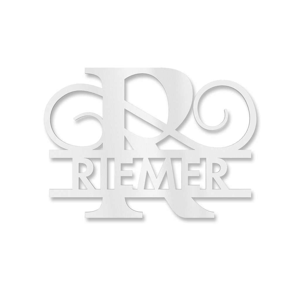 Personalisiertes Namensschild mit Monogramm in Anthrazit RAL 7016