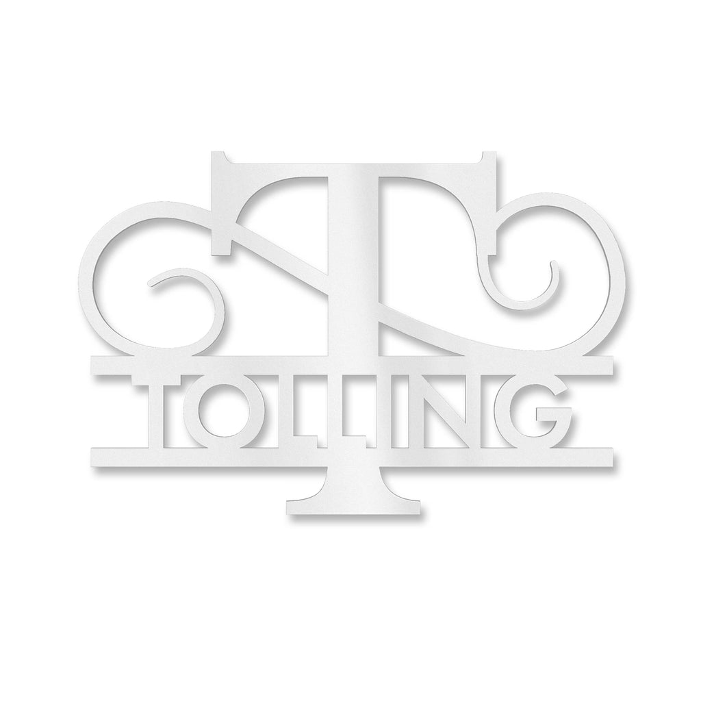 Personalisiertes Namensschild mit Monogramm in Anthrazit RAL 7016