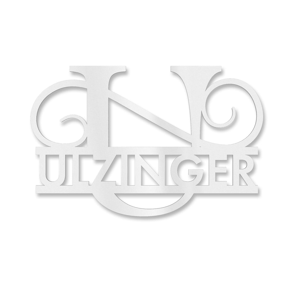 Personalisiertes Namensschild mit Monogramm in Anthrazit RAL 7016