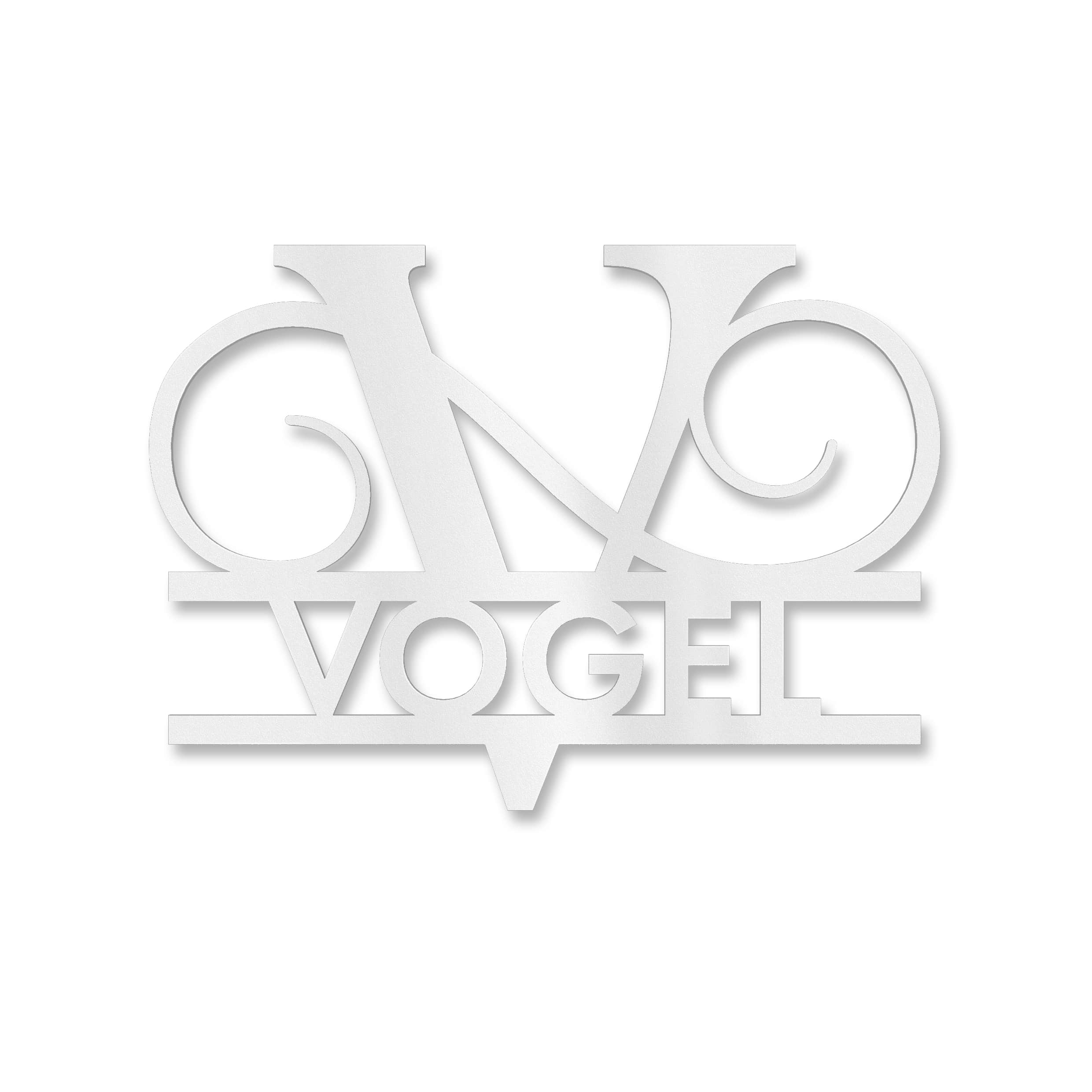 Personalisiertes Namensschild mit Monogramm in Anthrazit RAL 7016