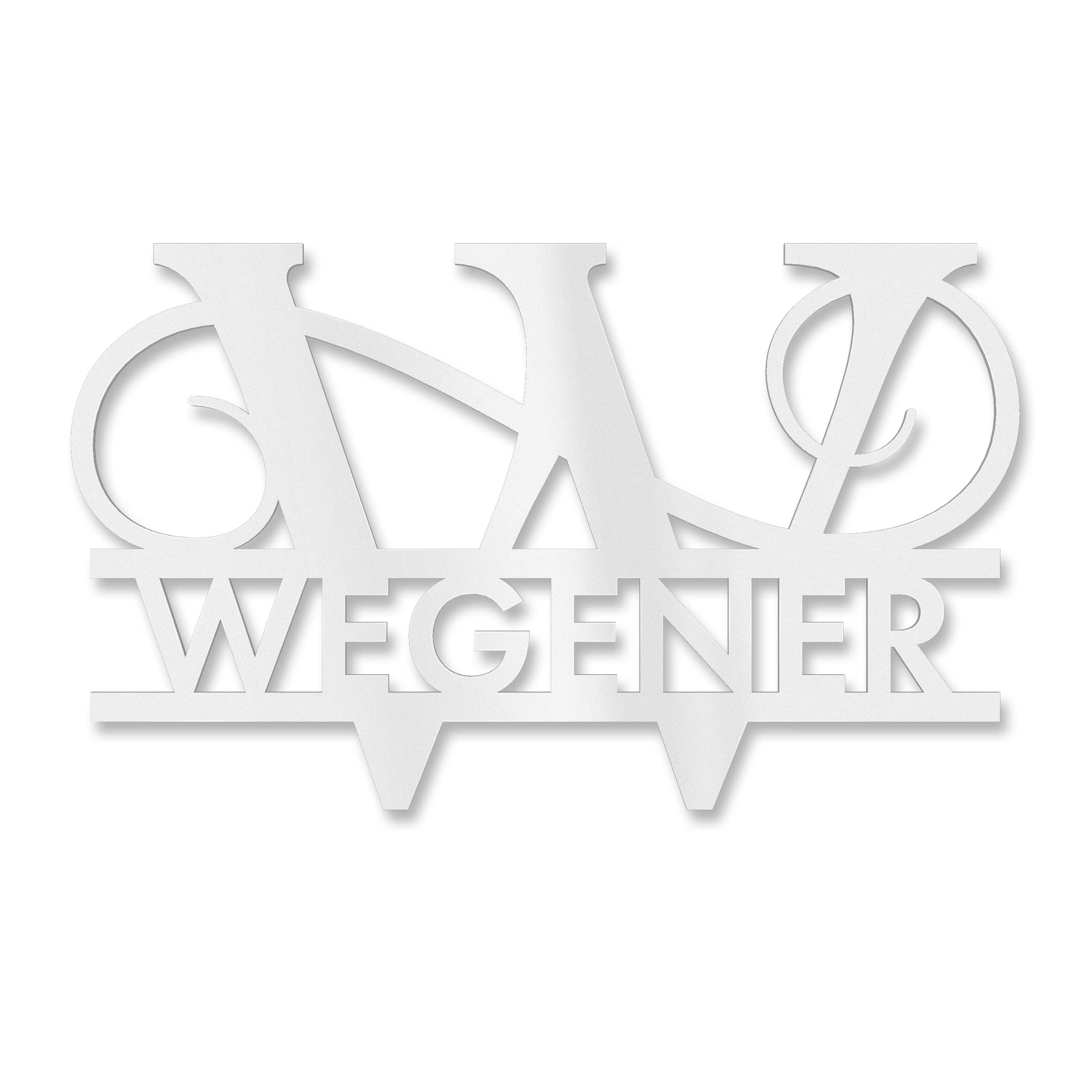Personalisiertes Namensschild mit Monogramm in Anthrazit RAL 7016