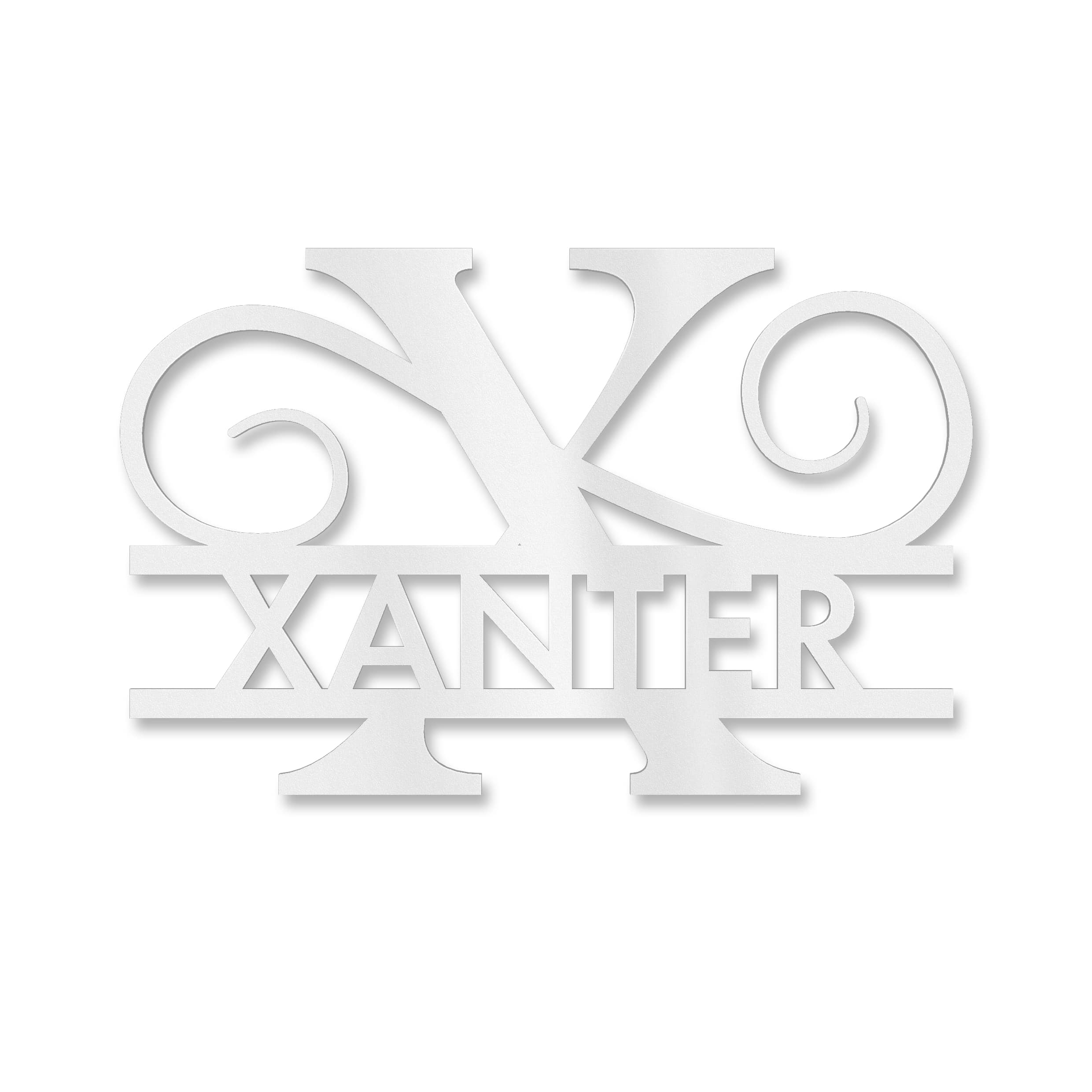 Personalisiertes Namensschild mit Monogramm in Anthrazit RAL 7016