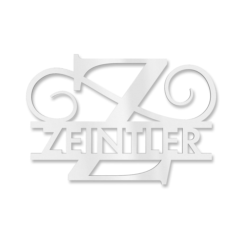 Personalisiertes Namensschild mit Monogramm in Anthrazit RAL 7016