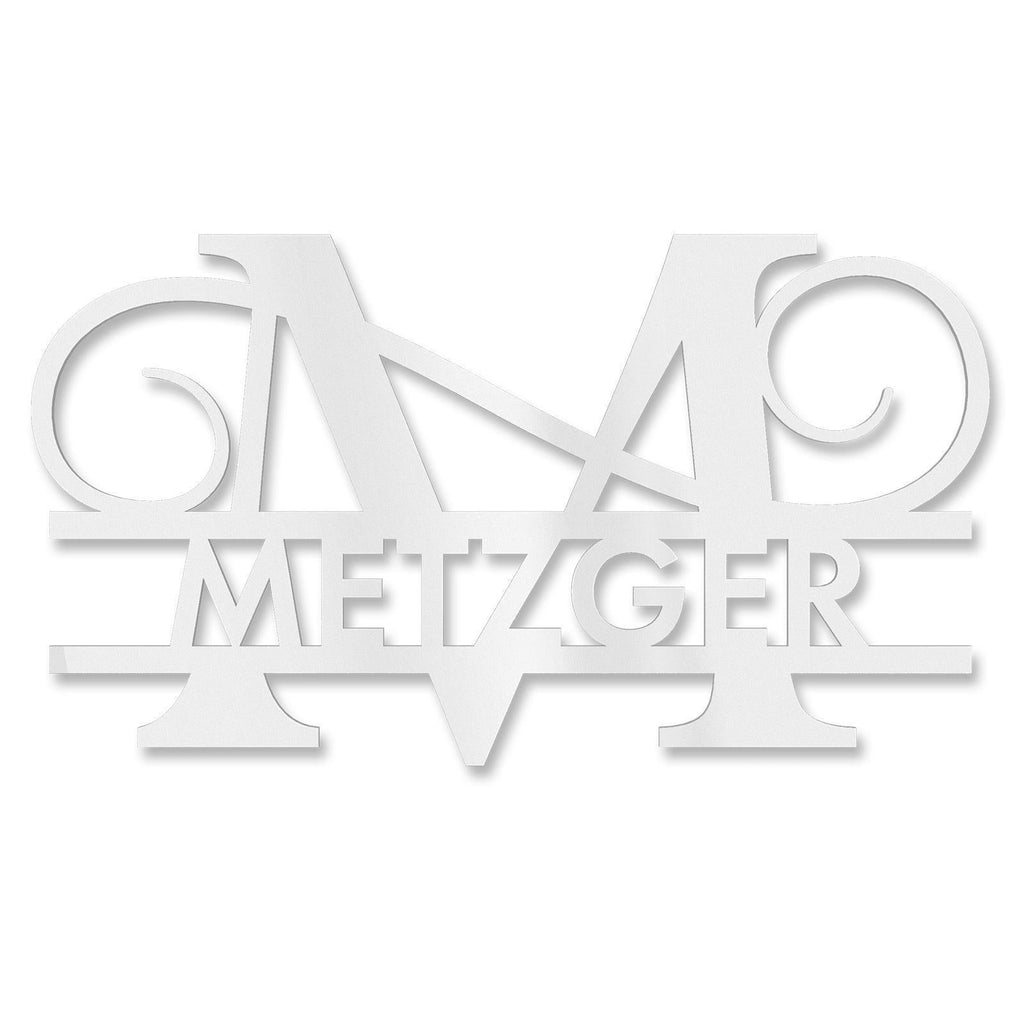 Personalisiertes Namensschild mit Monogramm in Anthrazit RAL 7016