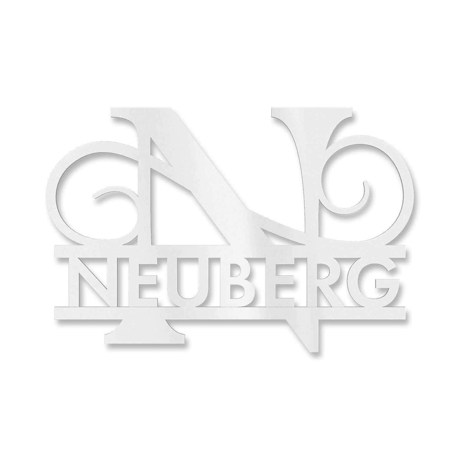 Personalisiertes Namensschild mit Monogramm in Anthrazit RAL 7016