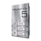Metzler Klingel Edelstahl austauschbare Namensschilder | Tara Slim M3