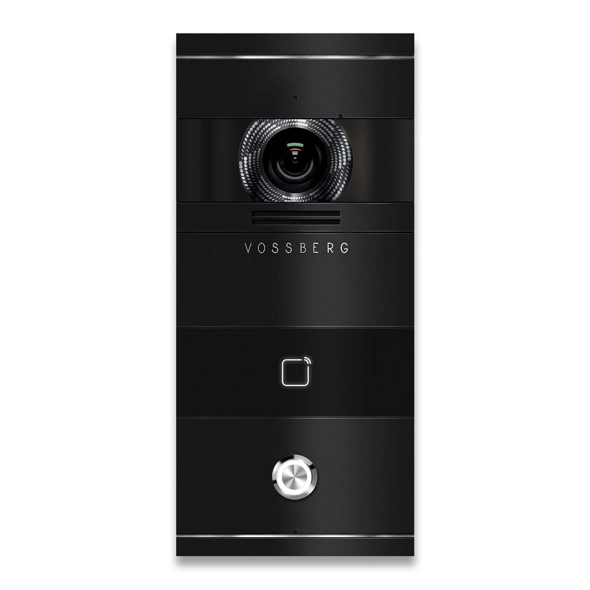 Metzler VDM10 Video-Türsprechanlage, Edelstahl RAL9005 Tiefschwarz, RFID-Leser, 1 Klingeltaster, Bosco, LAN + PoE