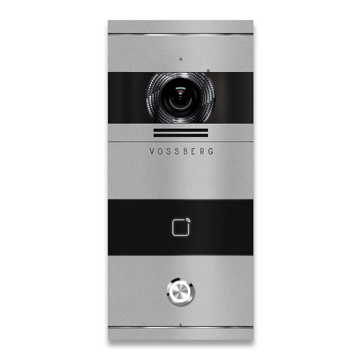 Metzler VDM10 Video-Türsprechanlage, Edelstahl RAL9007 Graualuminium, RFID-Leser, 1 Klingeltaster, Bosco, LAN + PoE
