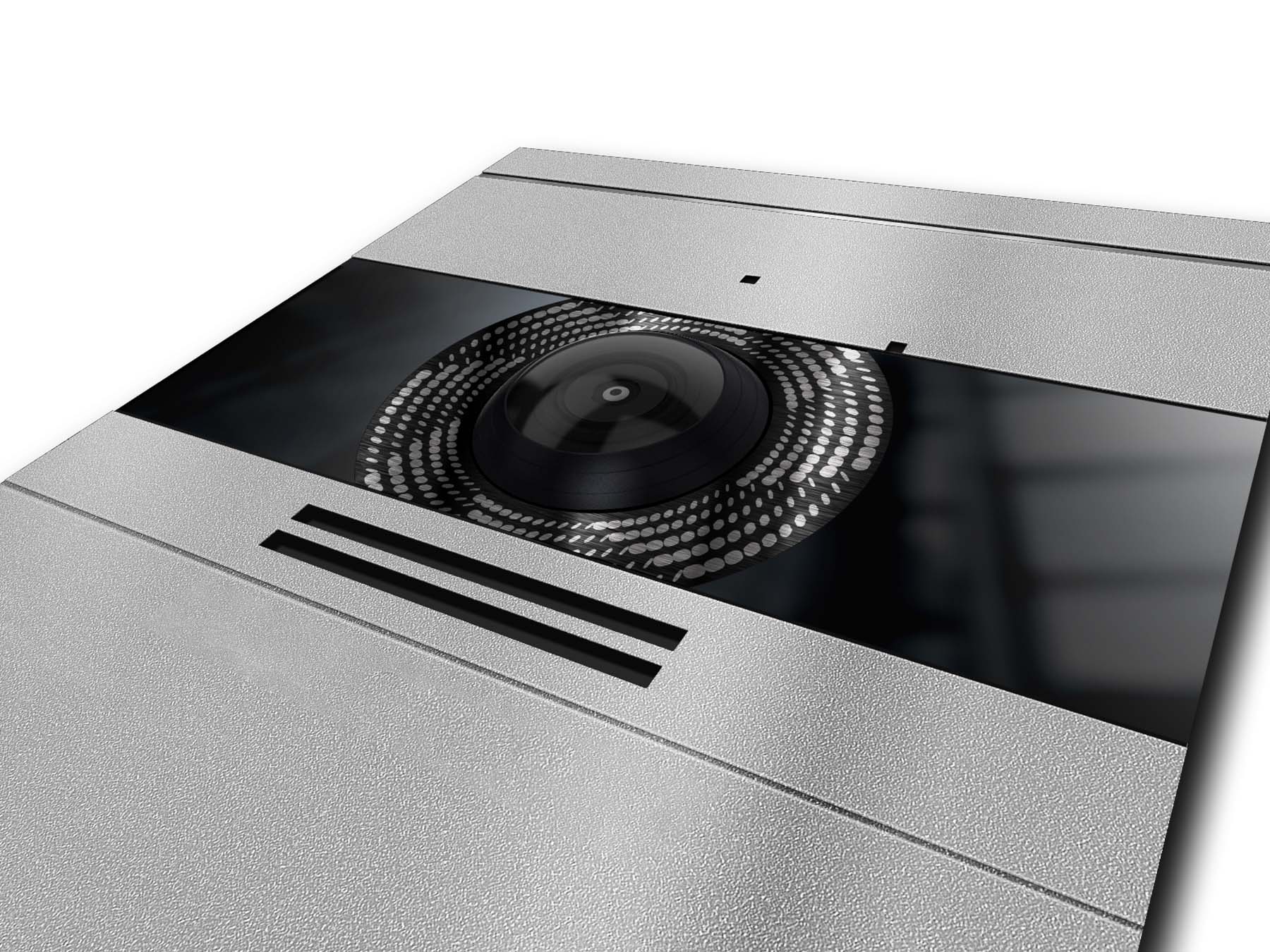 Metzler VDM10 Mehrfamilien Video-Türsprechanlage, Edelstahl RAL9007 Graualuminium, RFID-Leser, 2 Klingeltaster, Bosco, 2-Draht IP