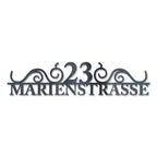 Metzler Edelstahl Schriftzug mit Straße & Hausnummer | August