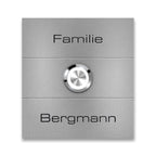Metzler Türklingel Graualuminium austauschbare Namensschilder Gravur | Magneto