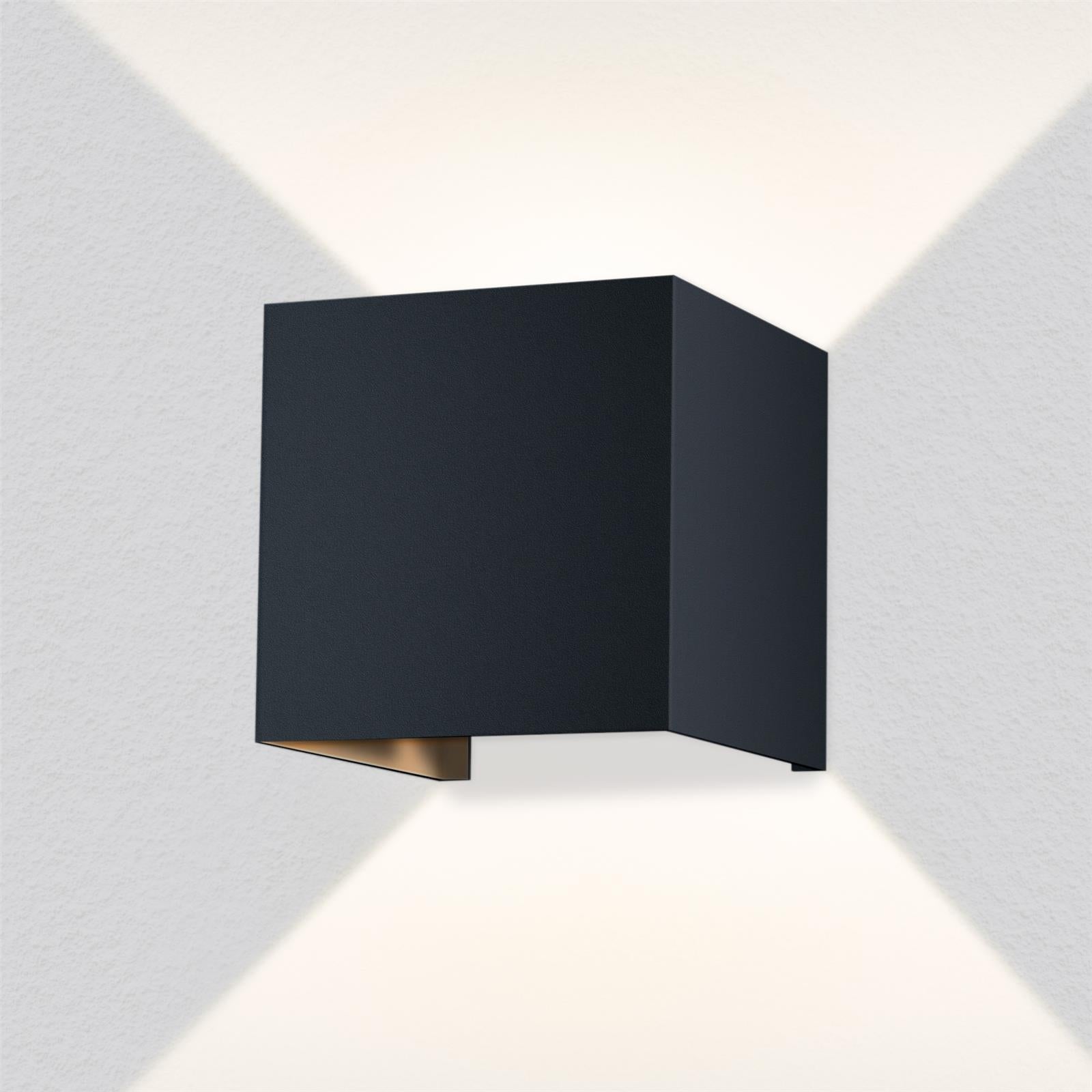 Metzler LED Wandleuchte | Anthrazitgrau RAL 7016 | Up-Down-Light | IP 65 | warmweiß | 12 W | 3000 K | einstellbarer Lichtkegel