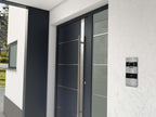 Metzler VDM10 Video-Türsprechanlage, Edelstahl RAL9007 Graualuminium, RFID-Leser, 1 Klingeltaster, Modell Bosco, 2-Draht IP