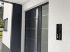 Metzler VDM10 Mehrfamilien Video-Türsprechanlage, Edelstahl RAL9005 Tiefschwarz, RFID-Leser, 3 Klingeltaster, Bosco, 2-Draht IP