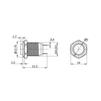 Metzler - Drucktaster 12mm - IP67 IK10 - Edelstahl - Hervorstehend - Lötkontakte