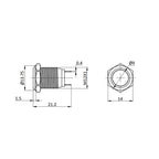 Metzler - Drucktaster 12mm - IP67 IK10 - Edelstahl - Flach - Lötkontakte