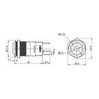 Metzler - Drucktaster 16mm - LED Punktbeleuchtung Gelb - IP67 IK10 - Edelstahl - Hervorstehend - Lötkontakte