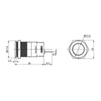 Metzler - Drucktaster 16mm - IP67 IK10 - Edelstahl - Flach - Lötkontakte