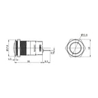 Metzler - Drucktaster 16mm - IP67 IK10 - Edelstahl - Gewölbt - Lötkontakte