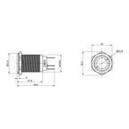Metzler - Drucktaster 19mm - LED Ringbeleuchtung Weiß - IP67 IK10 - Aluminium - Flach - Lötanschluss