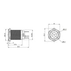 Metzler - Drucktaster 19mm - LED Punktbeleuchtung Weiß - IP67 IK10 - Edelstahl - Flach - Lötkontakte