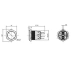 Metzler - Drucktaster 22mm - IP67 IK10 - Edelstahl - Flach - Lötkontakte