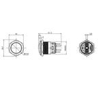 Metzler - Drucktaster 22mm - IP67 IK10 - Edelstahl - Gewölbt - Lötkontakte