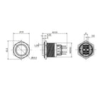 Metzler - Drucktaster 25mm - IP67 IK10 - Edelstahl - Hervorstehend - Lötkontakte