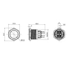Metzler - Drucktaster 25mm - IP67 IK10 - Edelstahl - Flach - Lötkontakte