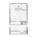 Metzler Briefkasten Weiß Edelstahl V4A Gravur + Zeitungsfach optional | 01