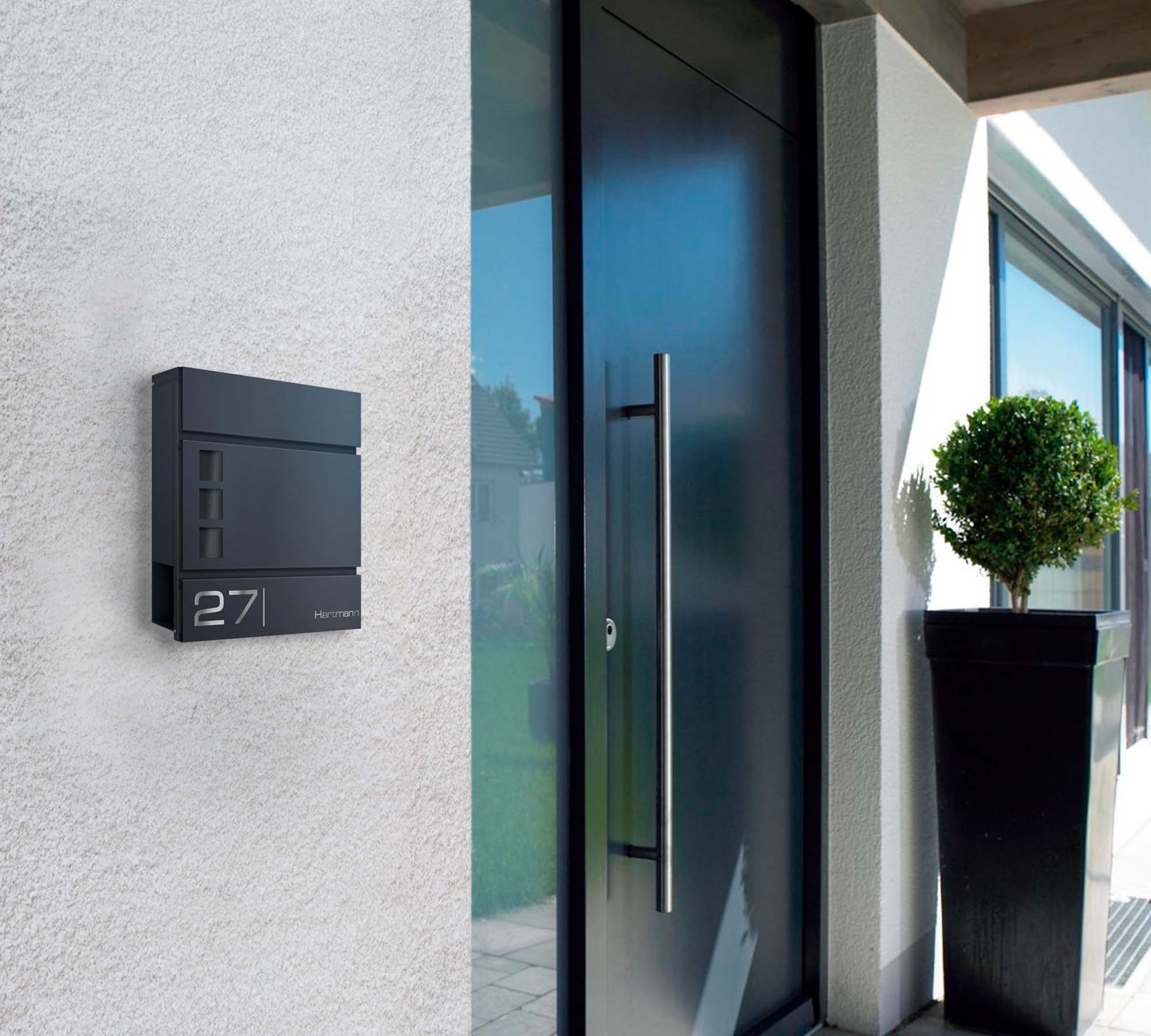 Metzler Briefkasten hochwertiger Stahl Sichtfenster | Cube