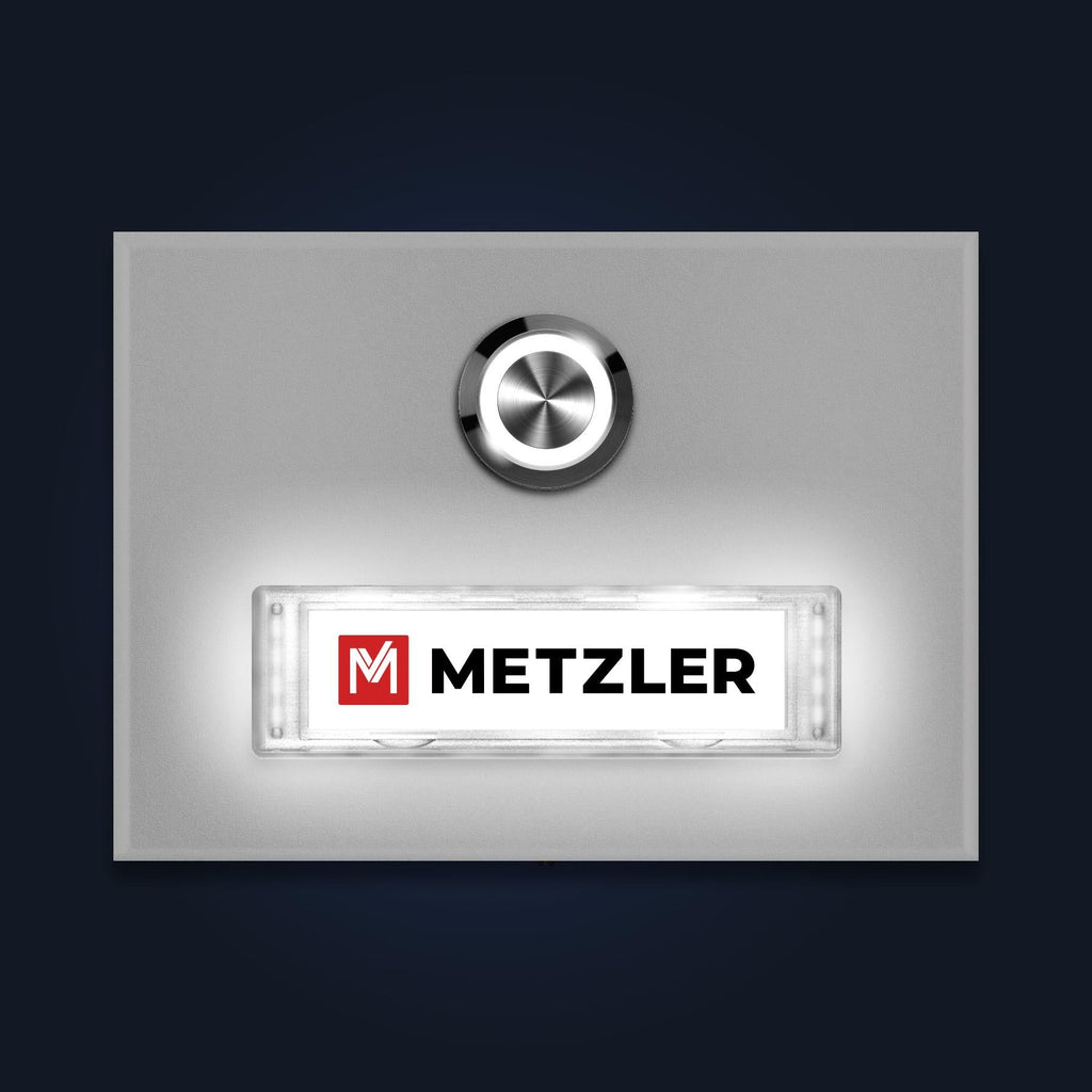 Metzler Türklingel Aufputz mit austauschbarem Namensschild | Abakos