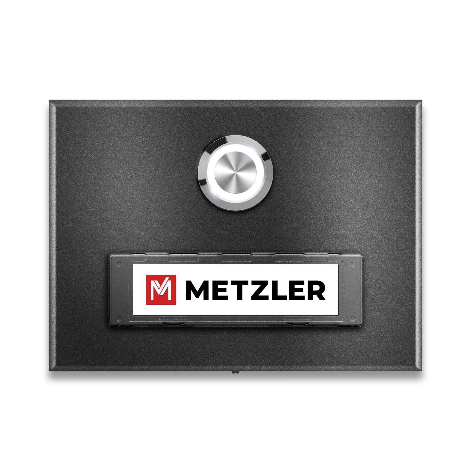 Metzler Türklingel Aufputz mit austauschbarem Namensschild | Abakos