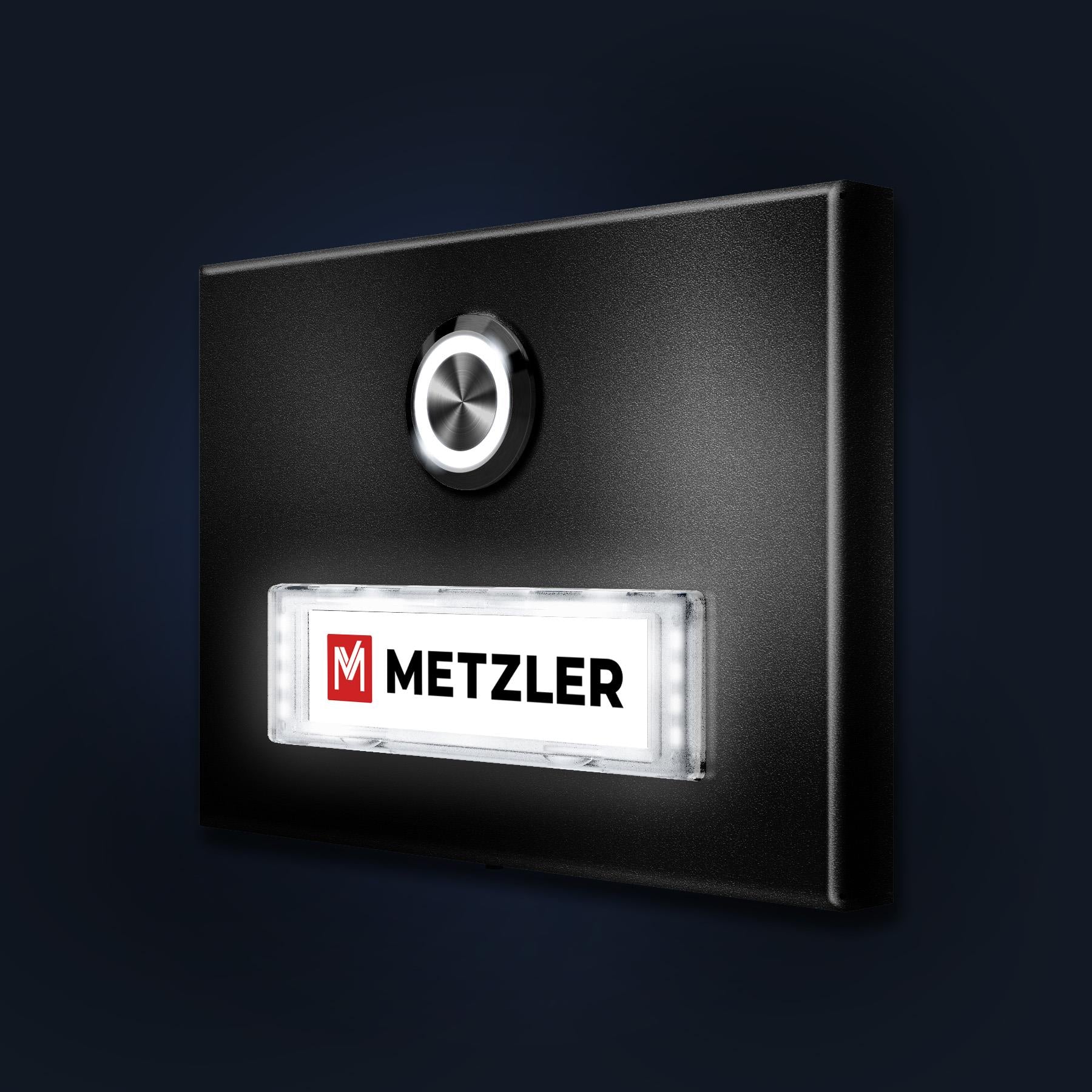 Metzler Türklingel Aufputz mit austauschbarem Namensschild | Abakos