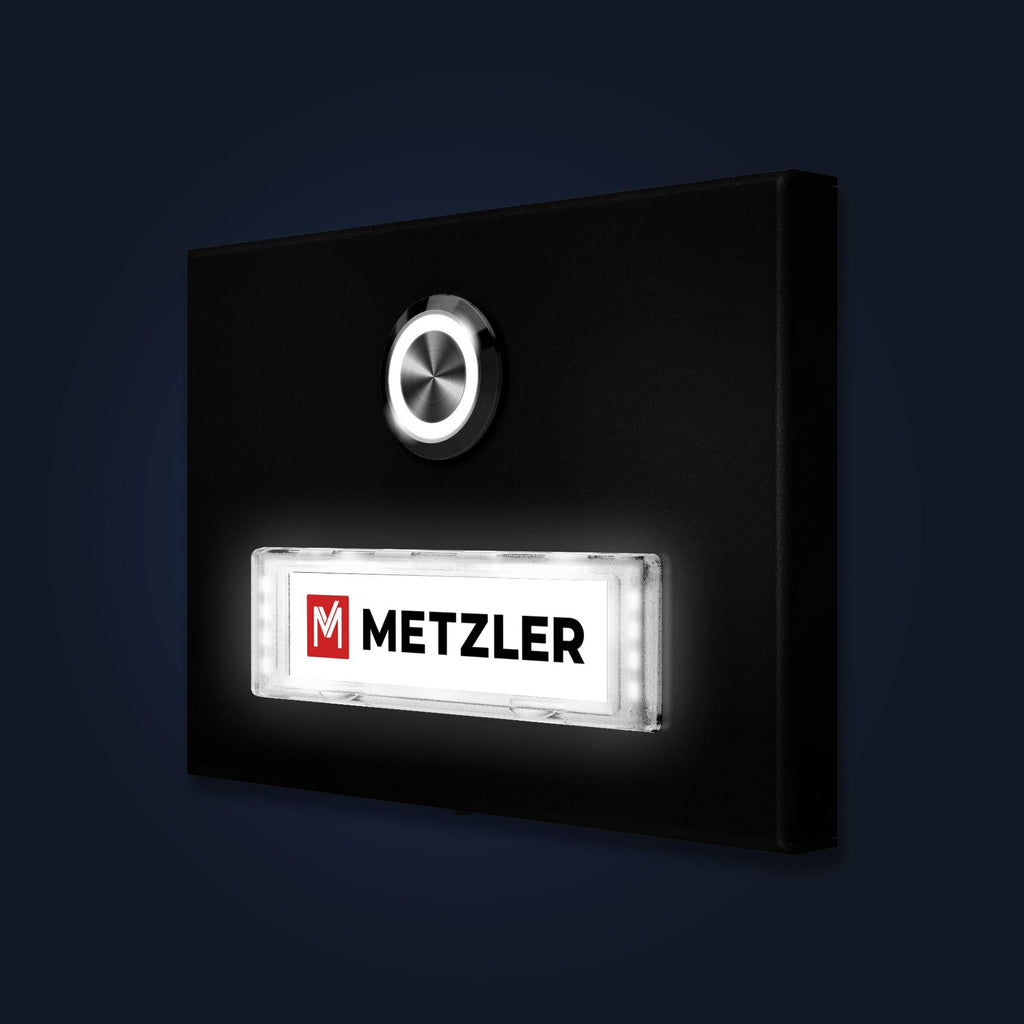 Metzler Türklingel Aufputz mit austauschbarem Namensschild | Abakos