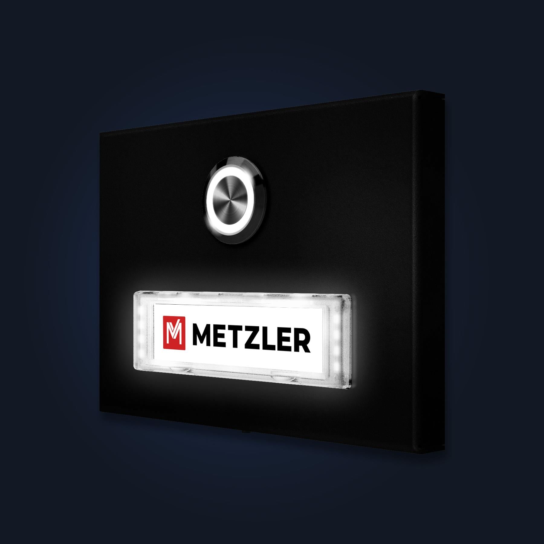 Metzler Türklingel Aufputz mit austauschbarem Namensschild | Abakos