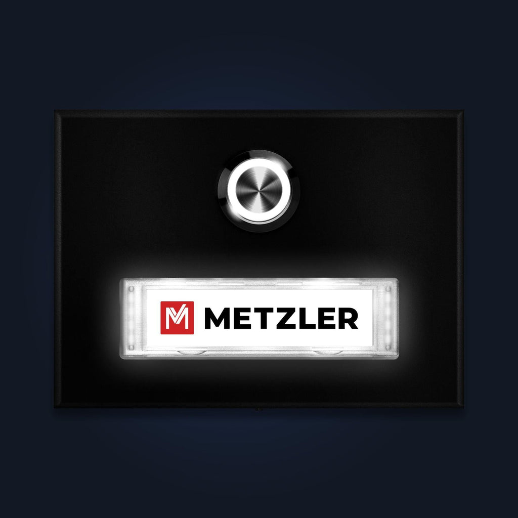 Metzler Türklingel Aufputz mit austauschbarem Namensschild | Abakos
