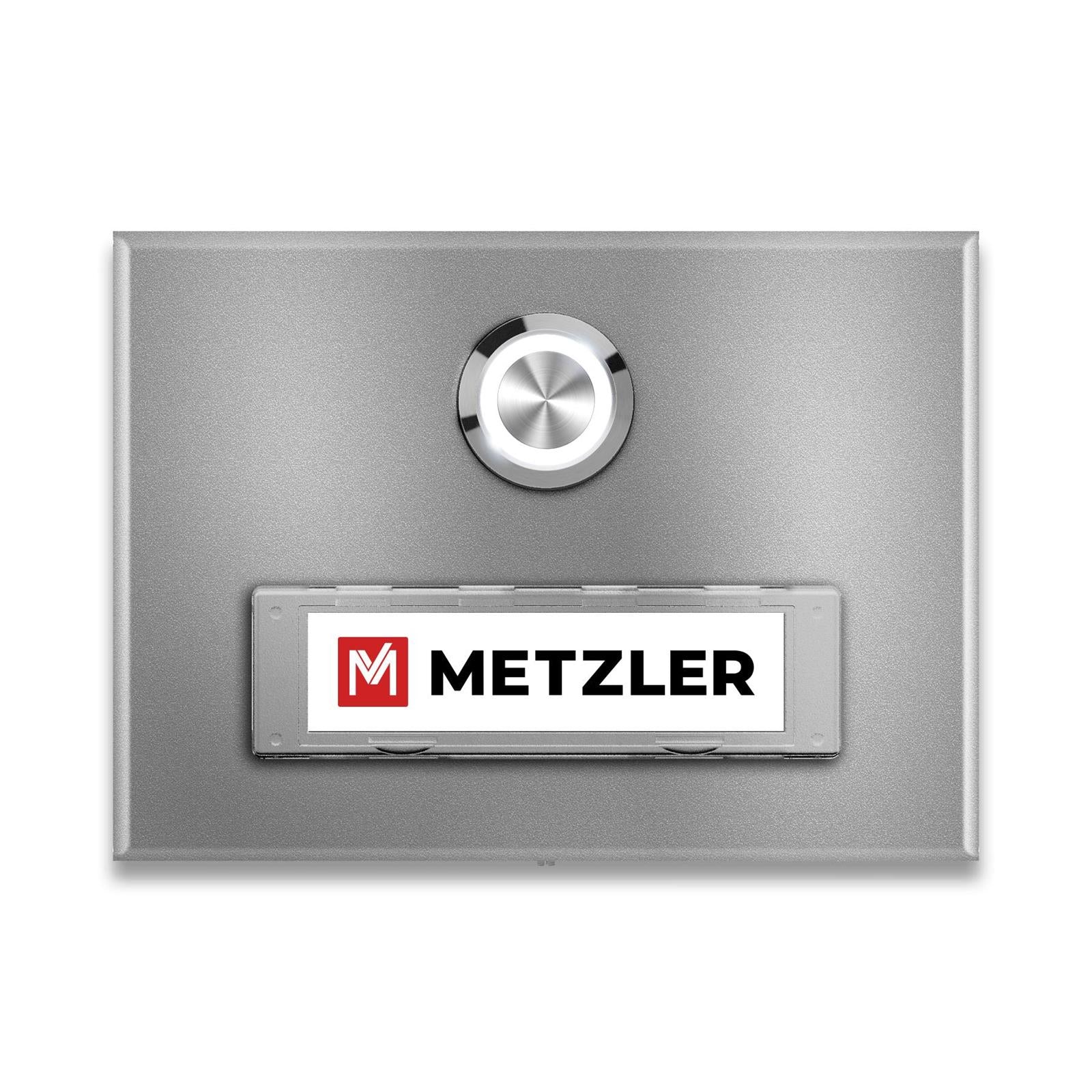 Metzler Türklingel Aufputz mit austauschbarem Namensschild | Abakos
