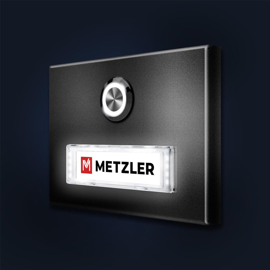 Metzler Türklingel Aufputz mit austauschbarem Namensschild | Abakos