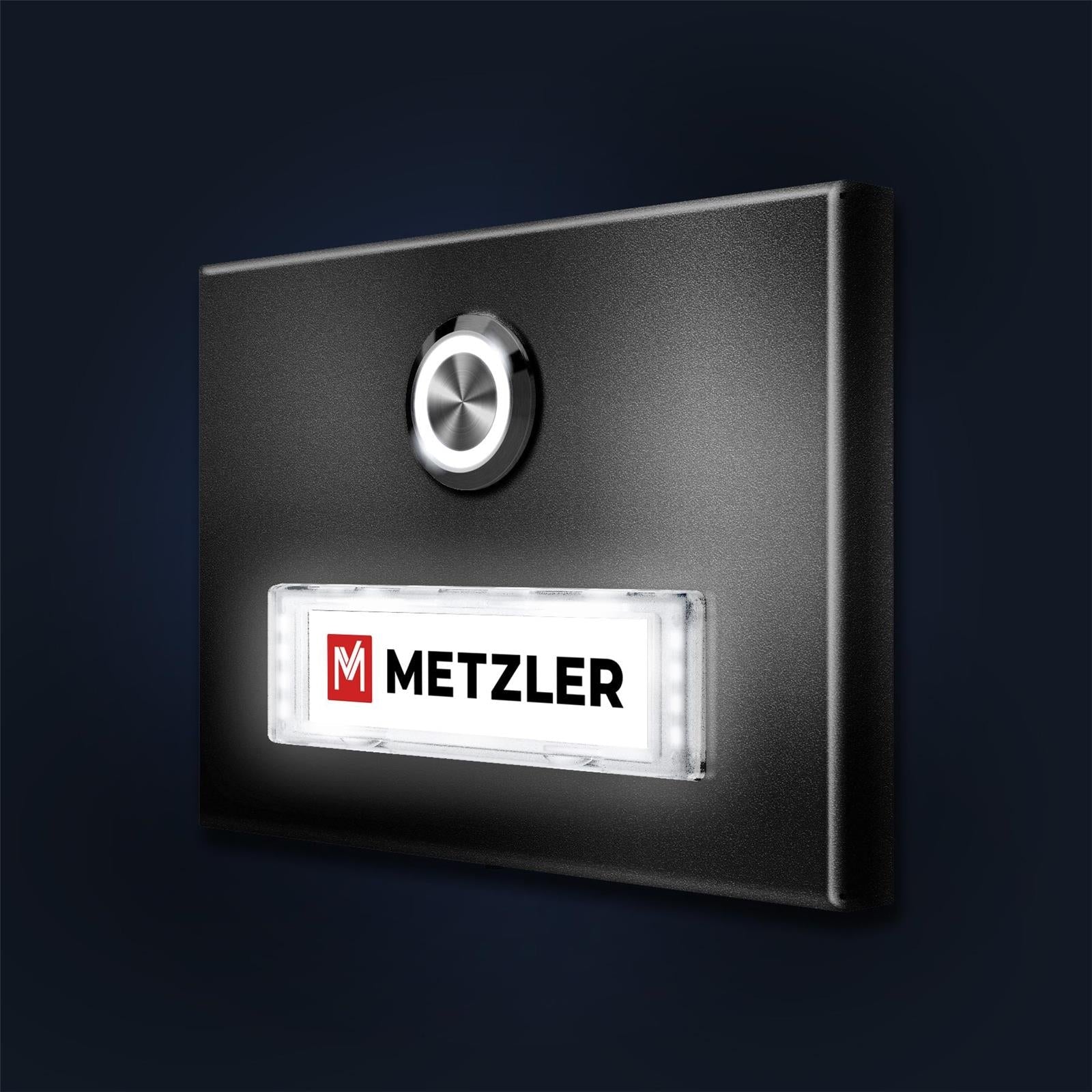 Metzler Türklingel Aufputz mit austauschbarem Namensschild | Abakos