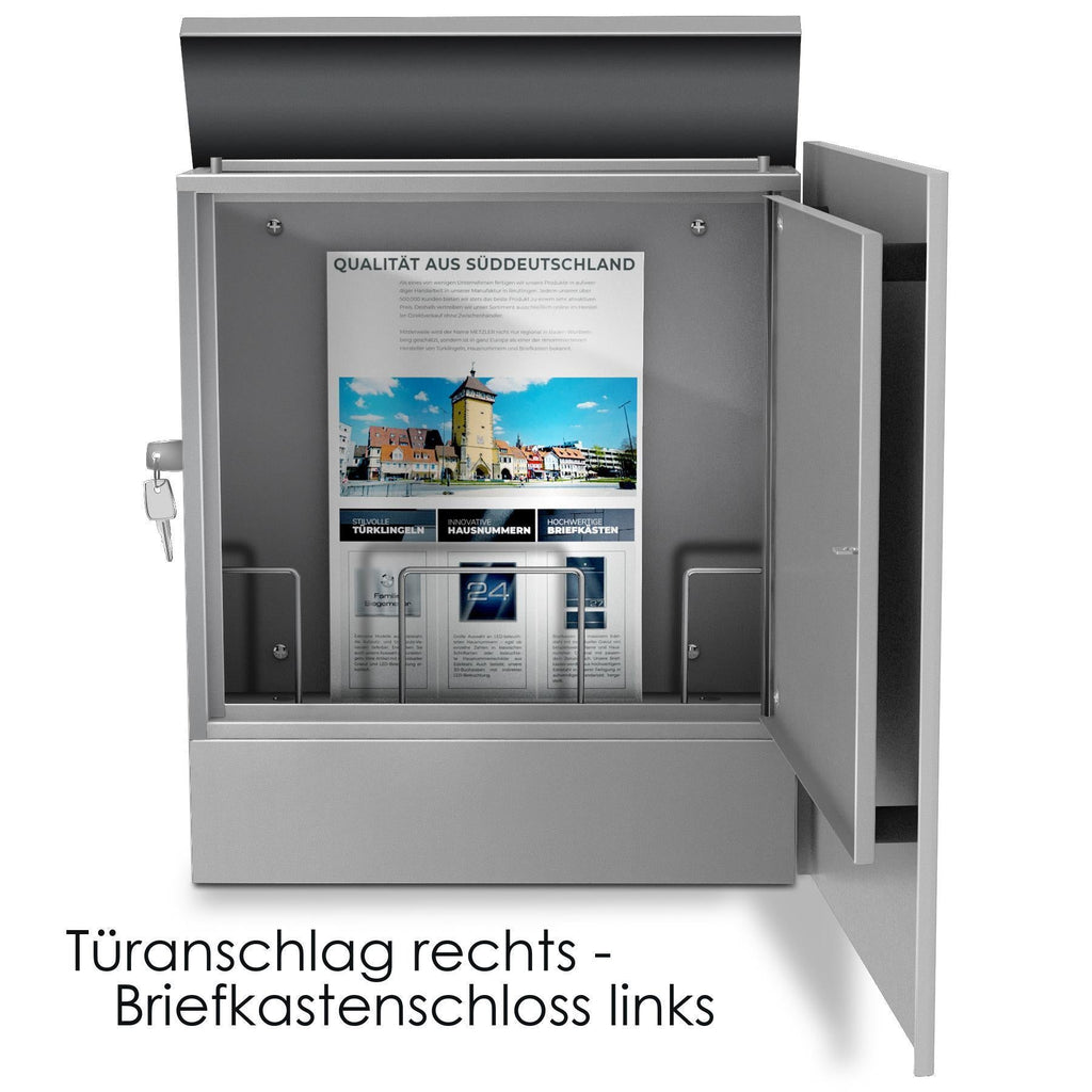 Metzler Briefkasten aus hochwertigem Stahl pulverbeschichtet | personalisiert mit Gravur | Lepo 1