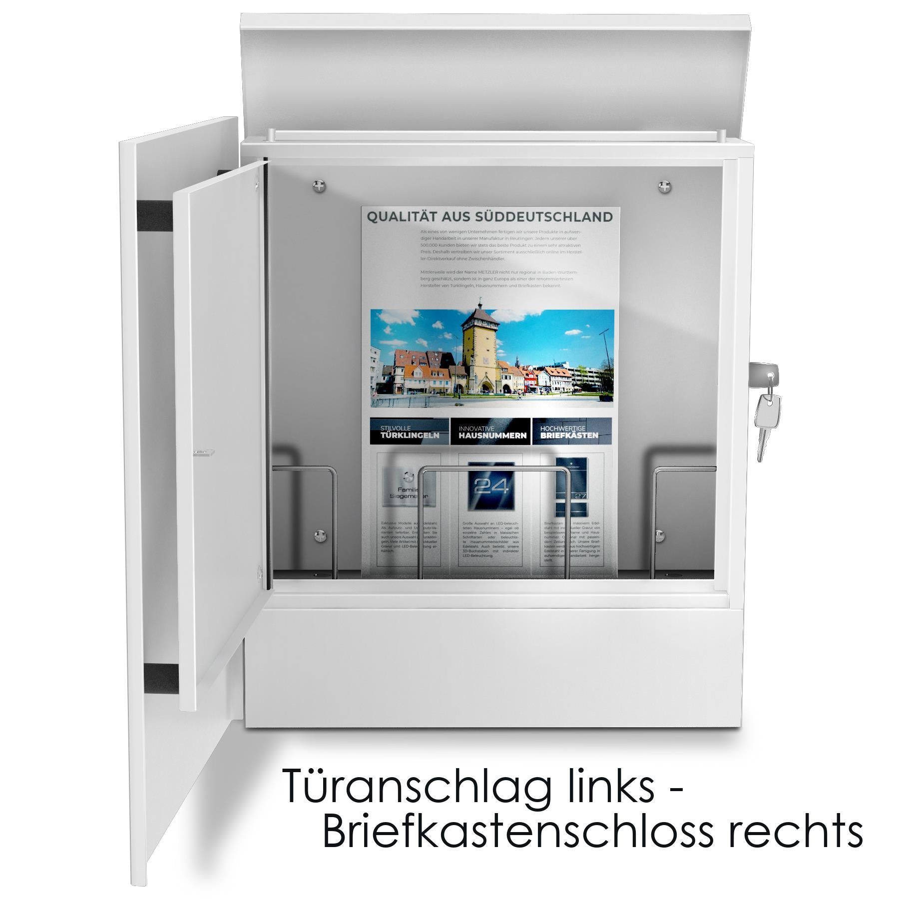 Metzler Briefkasten aus hochwertigem Stahl pulverbeschichtet | personalisiert mit Gravur | Lepo 1