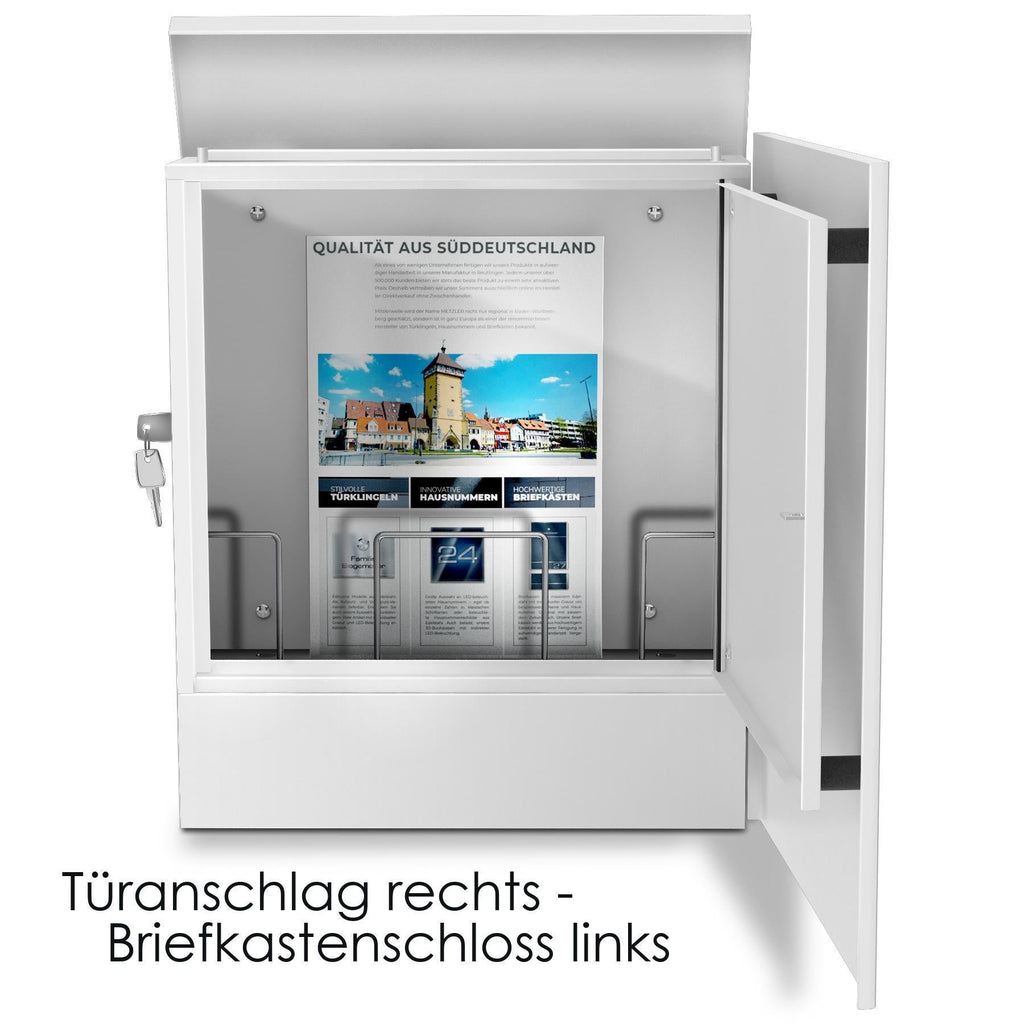 Metzler Briefkasten aus hochwertigem Stahl pulverbeschichtet | personalisiert mit Gravur | Lepo 1