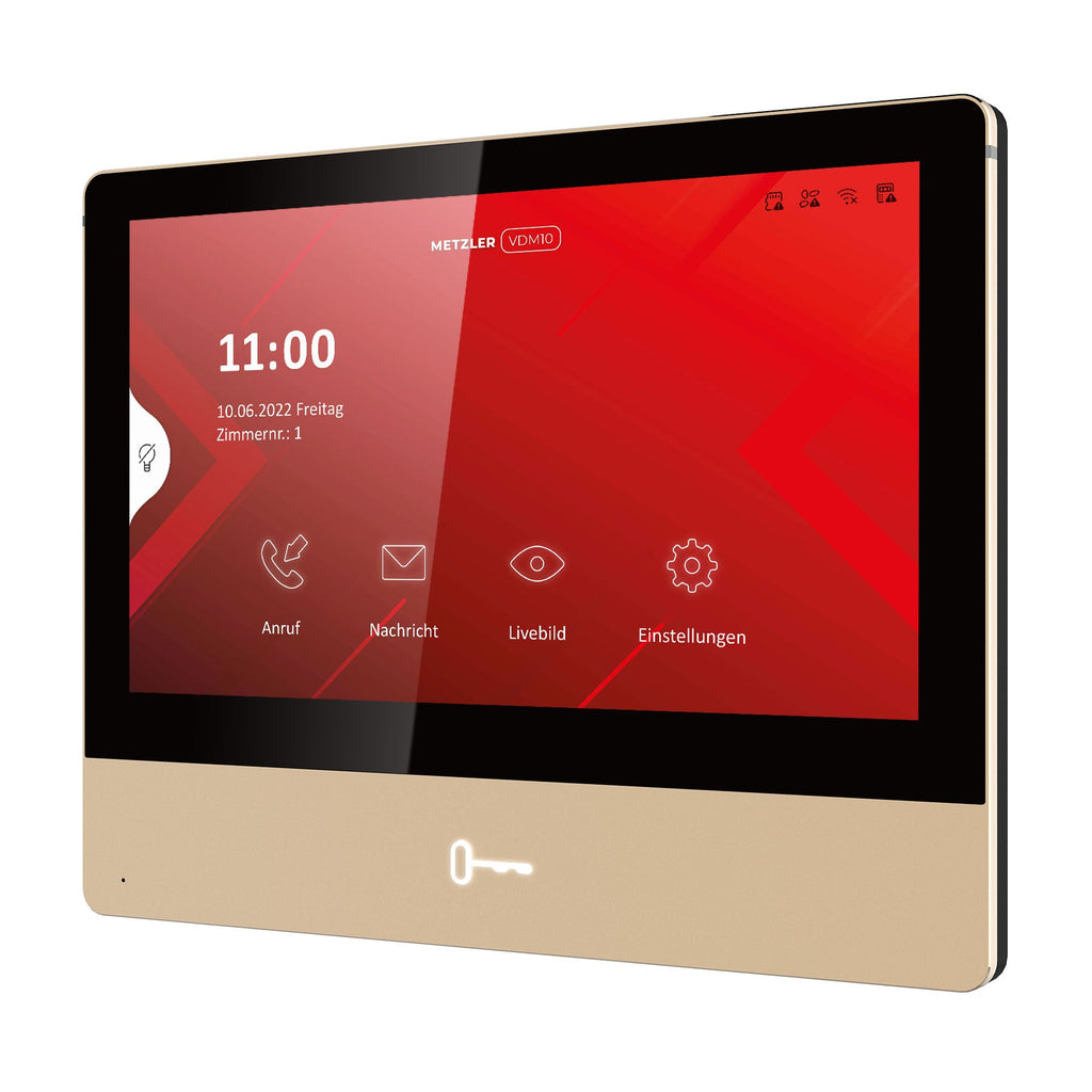 Metzler Intercom Innenstation Pro, 7 Zoll IPS Touchscreen, LAN PoE schwarz - rose