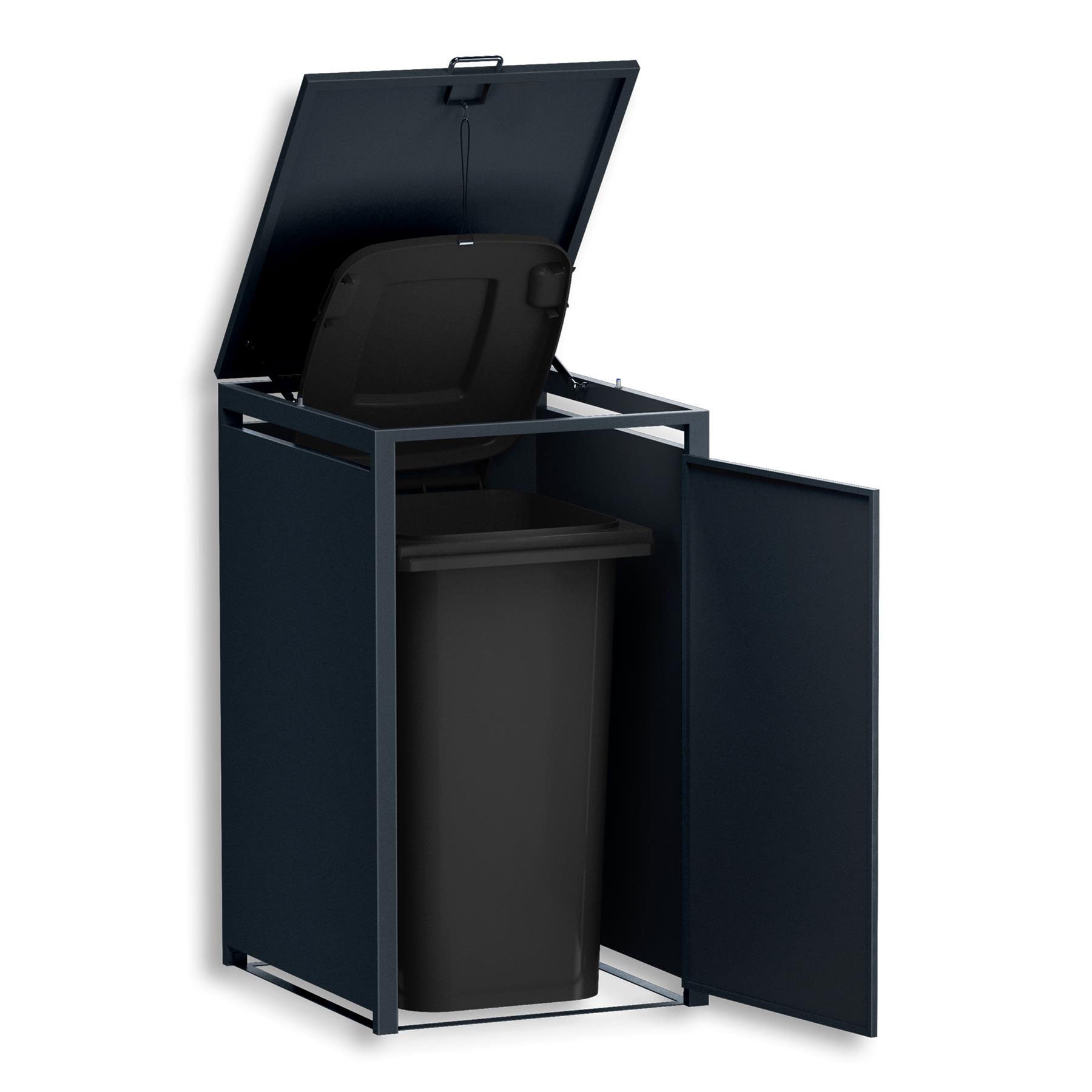 Metzler Mülltonnenbox | Einzelbox | rostfrei und massiv | 240l | RAL7016 Anthrazitgrau matt