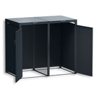 Metzler Mülltonnenbox | zweitürig | rostfrei und massiv | 2x 120l | RAL7016 Anthrazitgrau matt